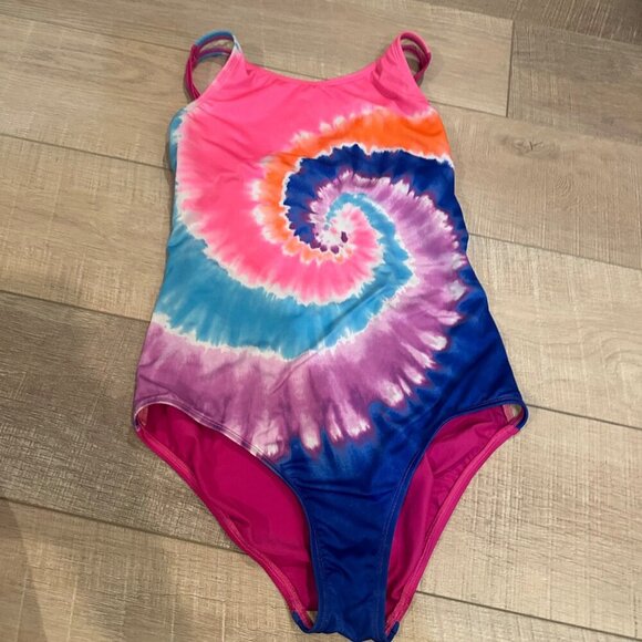 LANDS END GIRLS SIZE 14 TIE DYE ONE PIECE SWIM SUIT - Picture 2 of 5